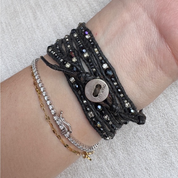 Chan Luu Wrap Bracelet Silver and Beaded Black - Picture 4 of 5